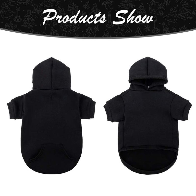 KOOLTAIL Basic Dog Hoodie - Soft and Warm Dog Hoodie Sweater with Leash Hole and Pocket, Dog Winter Coat, Cold Weather Clothes Sweatshirt for Small Medium Large Dogs Puppy Cat Boys Girls Black XL - Image 3